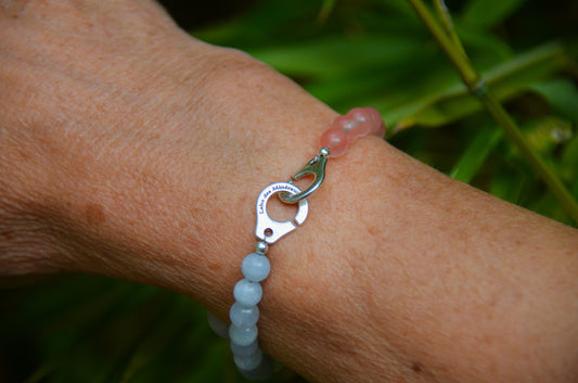 Natural stone bracelet "Cabris" Aquamarine X Rose Quartz