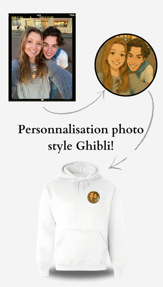 Sweat personnalisé photo style Ghibli