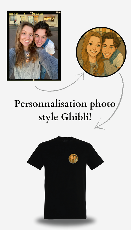 Custom Ghibli style photo t-shirt