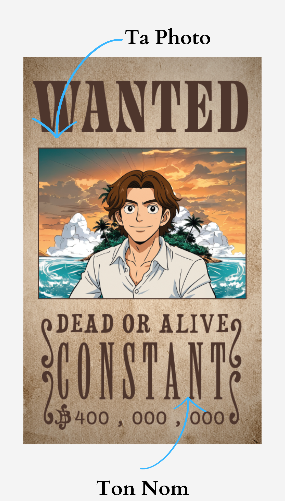 Sweatshirt Personnalisé One Piece Avis de Recherche