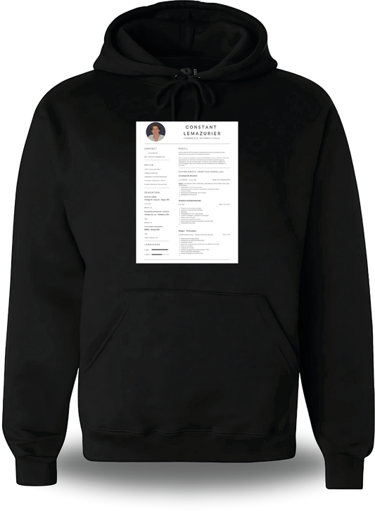 Sweatshirt CV personnalisé - Cherche 1 Alternance