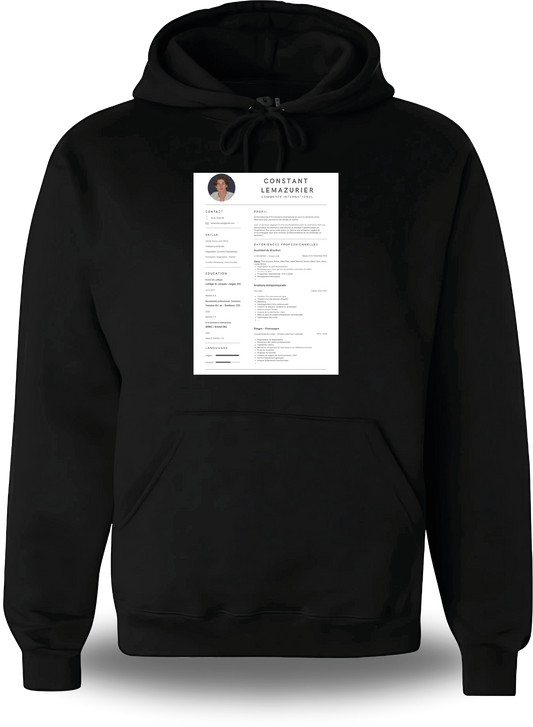 Sweatshirt CV personnalisé - Cherche 1 Emploi