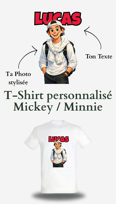 T-shirt Mickey / Minnie personnalisable