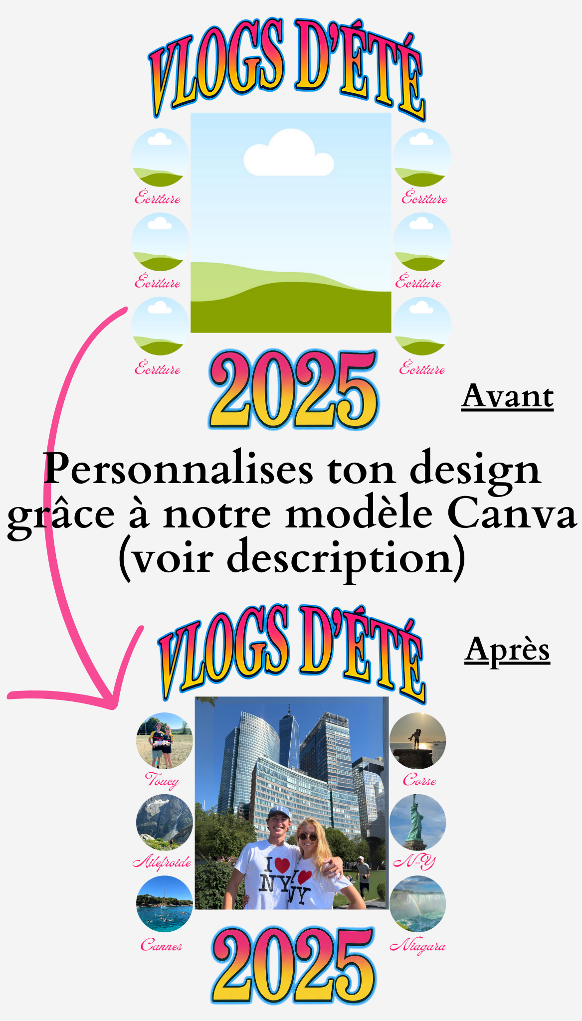 T-Shirt Vlog d'Août personnalisable - Lena Situations