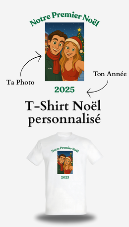T-Shirt Noël personnalisé design et produit finis