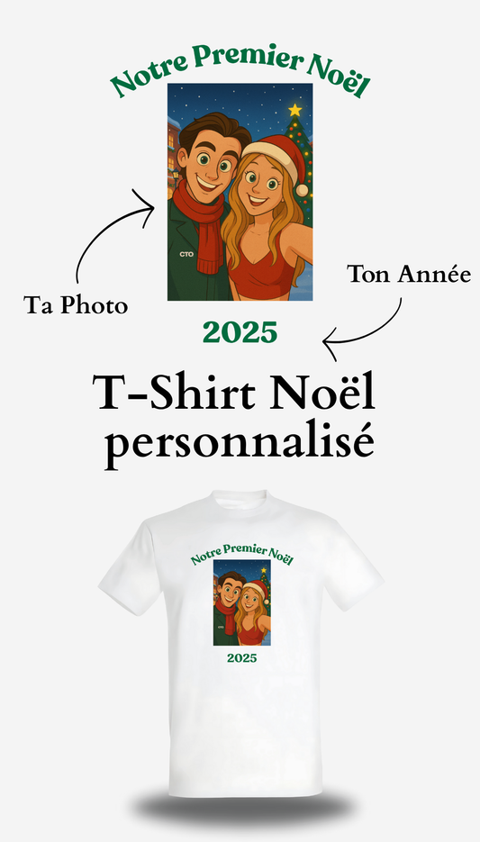 T-Shirt Noël personnalisé design et produit finis
