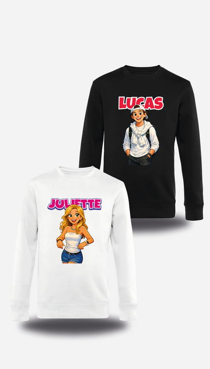 Sweatshirt Mickey / Minnie personnalisable