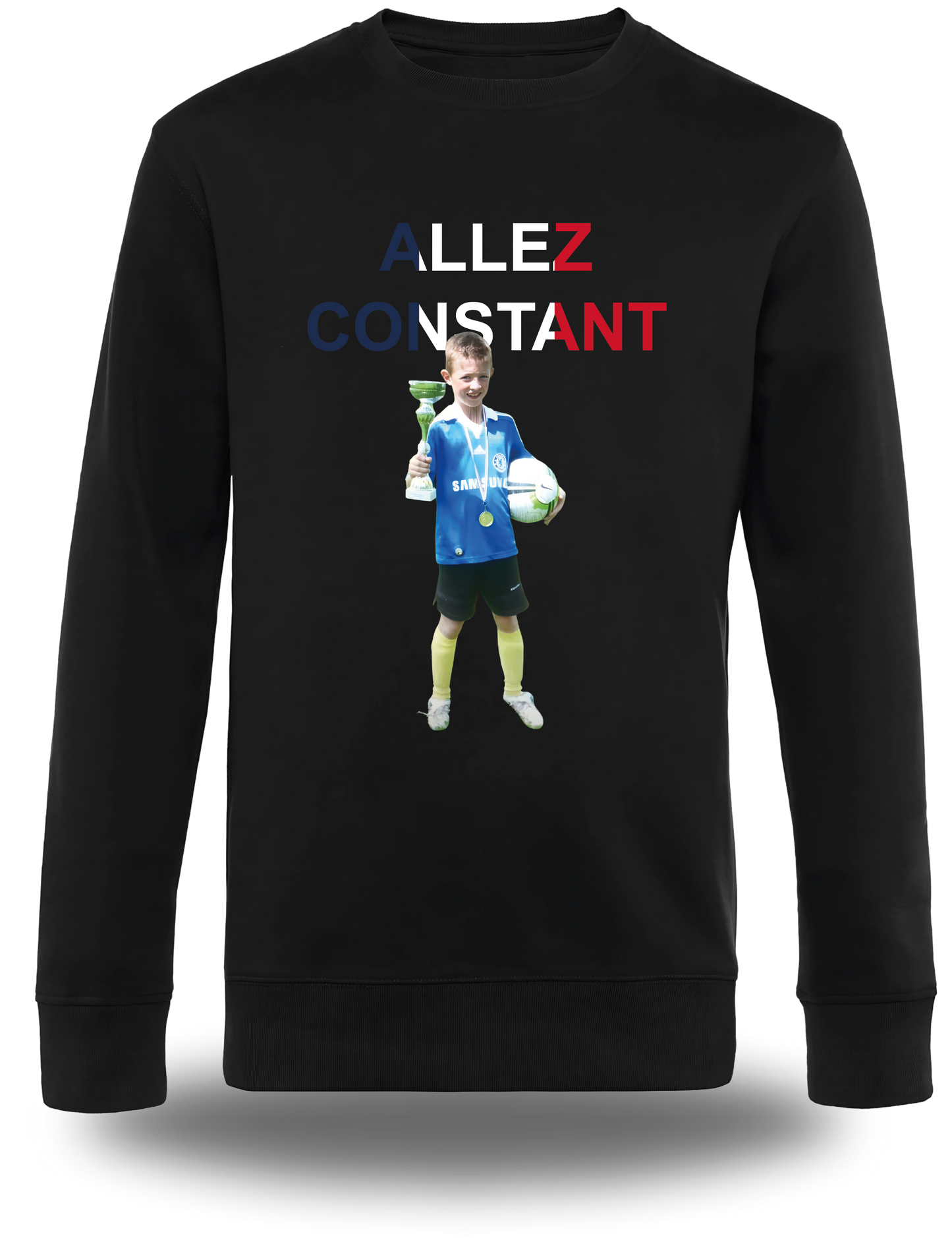 Sweatshirt Fan personnalisable photo + texte "allez (nom de ton choix)"