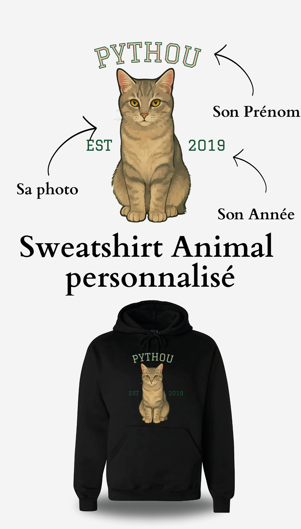 Sweatshirt Animal personnalisé