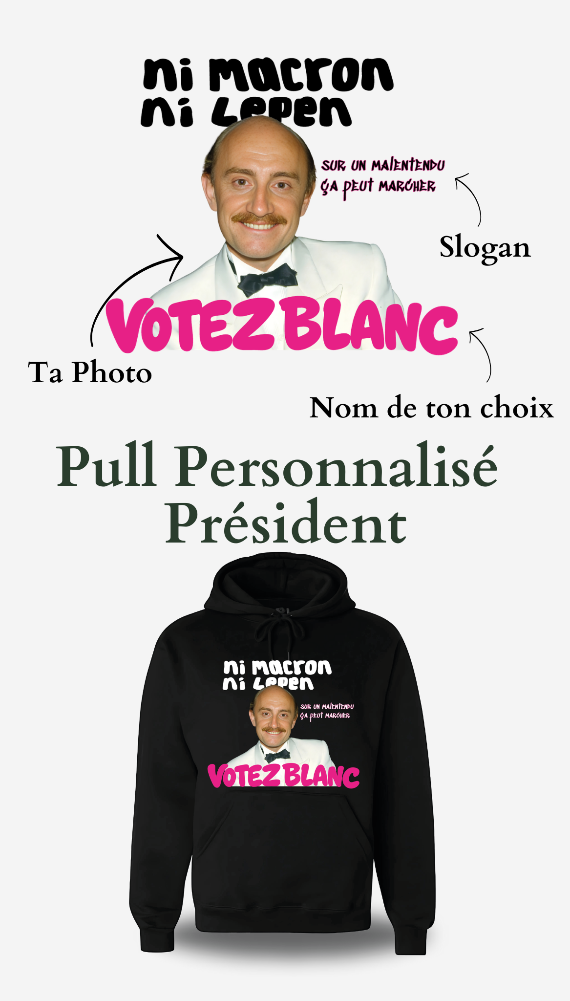Sweatshirt Élection présidentielle personnalisé
