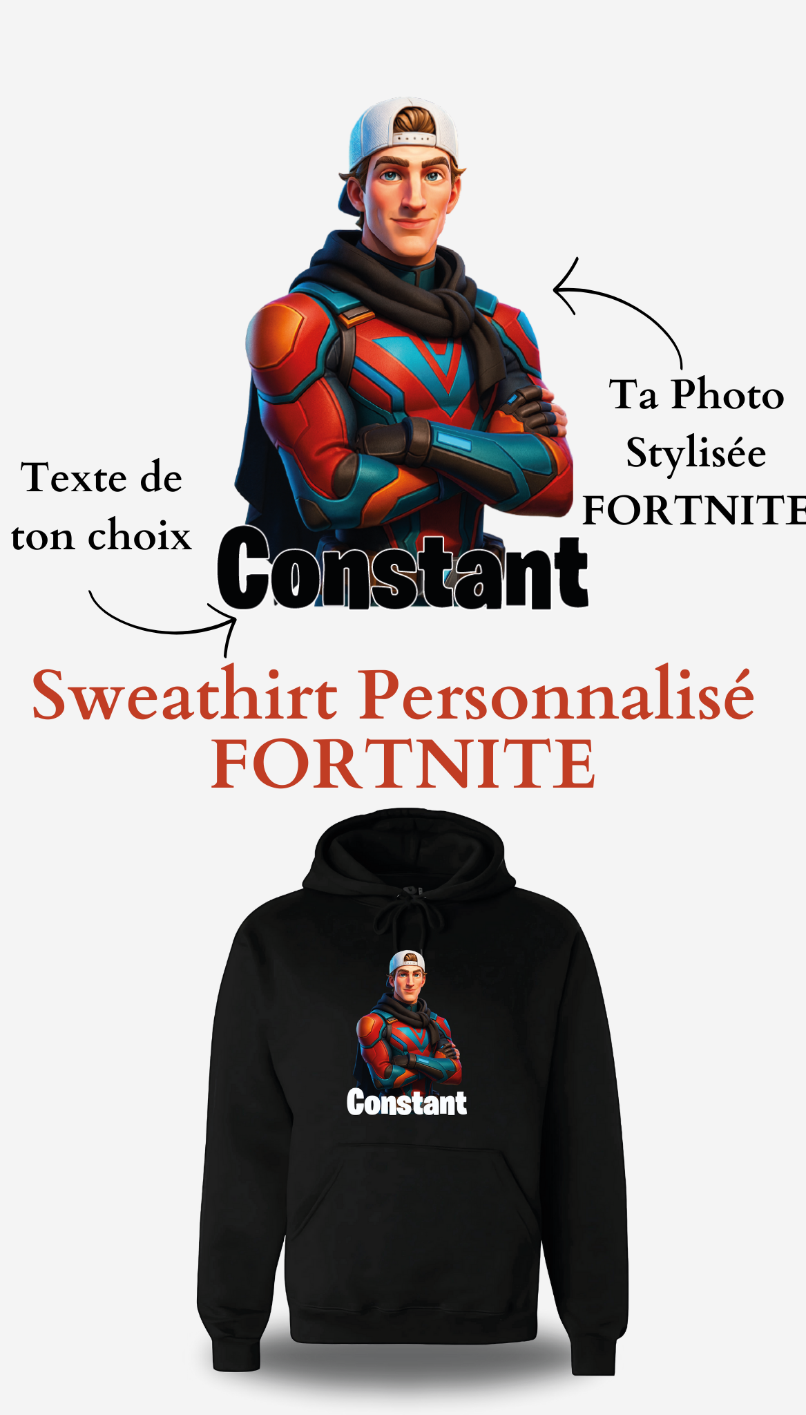 Sweatshirt Fortnite personnalise