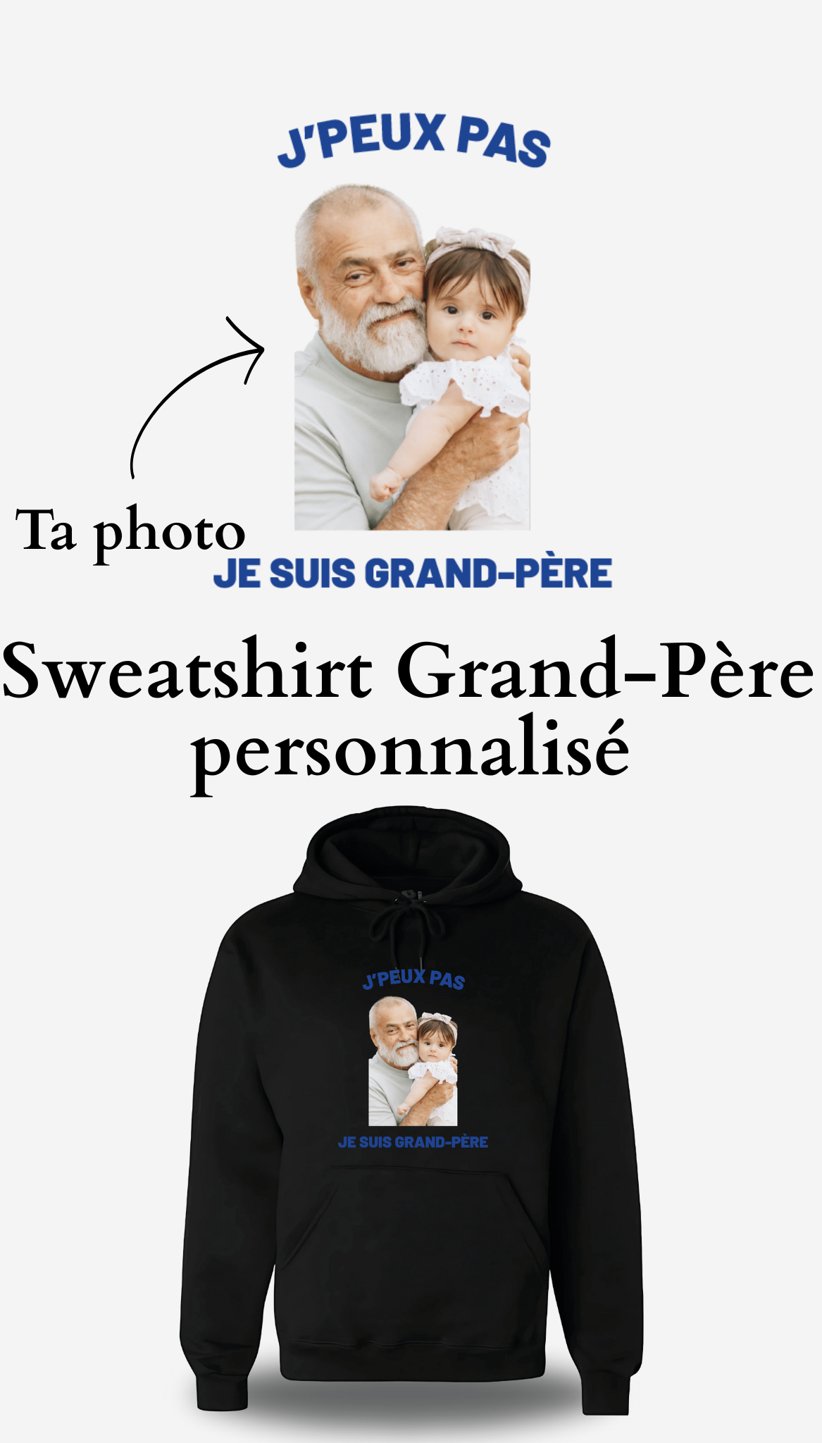 Sweatshirt Grand-Père personnalisé - J'peux pas je suis grand-père