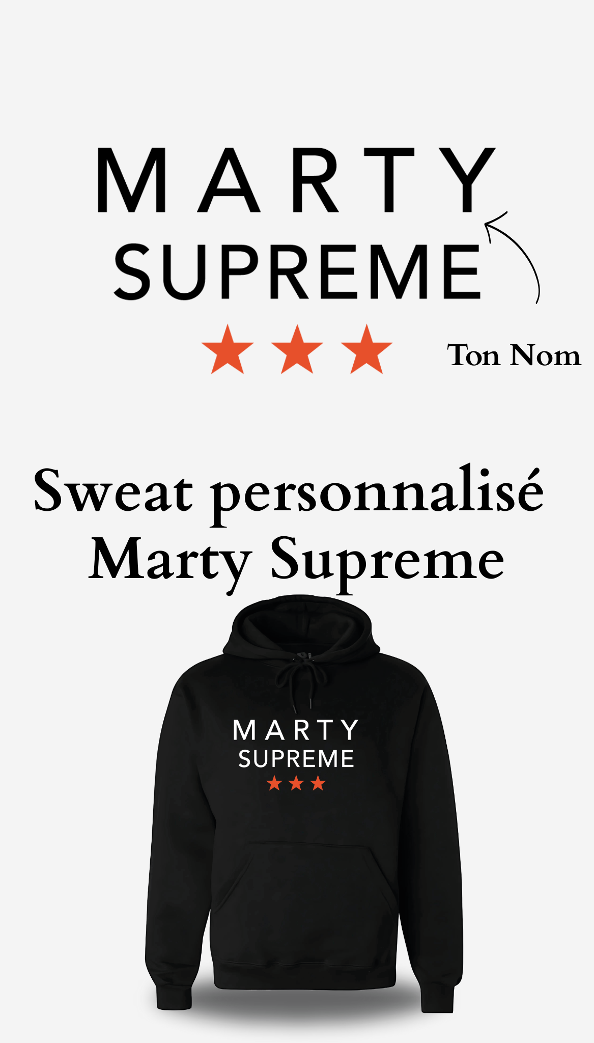Sweatshirt Marty Supreme personnalisé