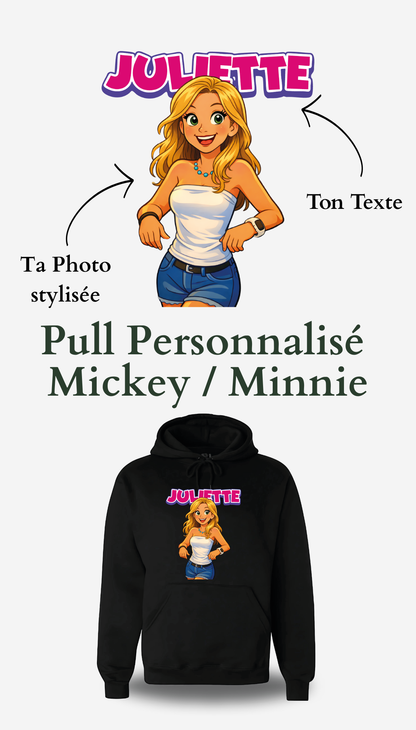 Sweatshirt Mickey / Minnie personnalisable