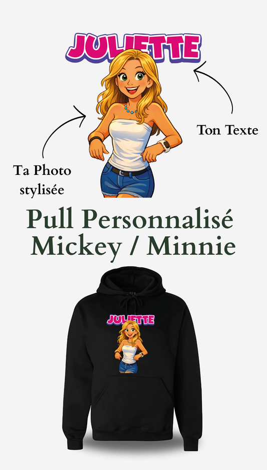 Sweatshirt Mickey / Minnie personnalisable