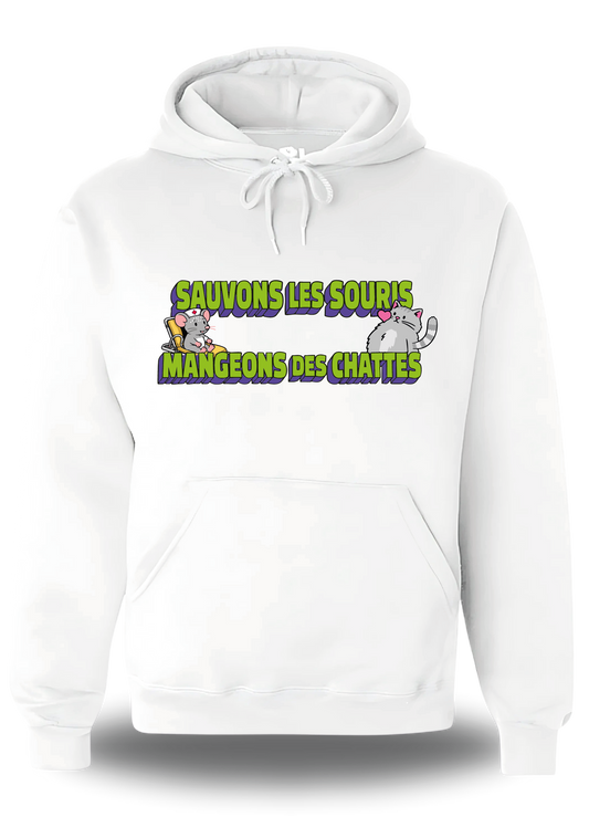 Sweatshirt Sauvons les Souris, Mangeons des Chattes