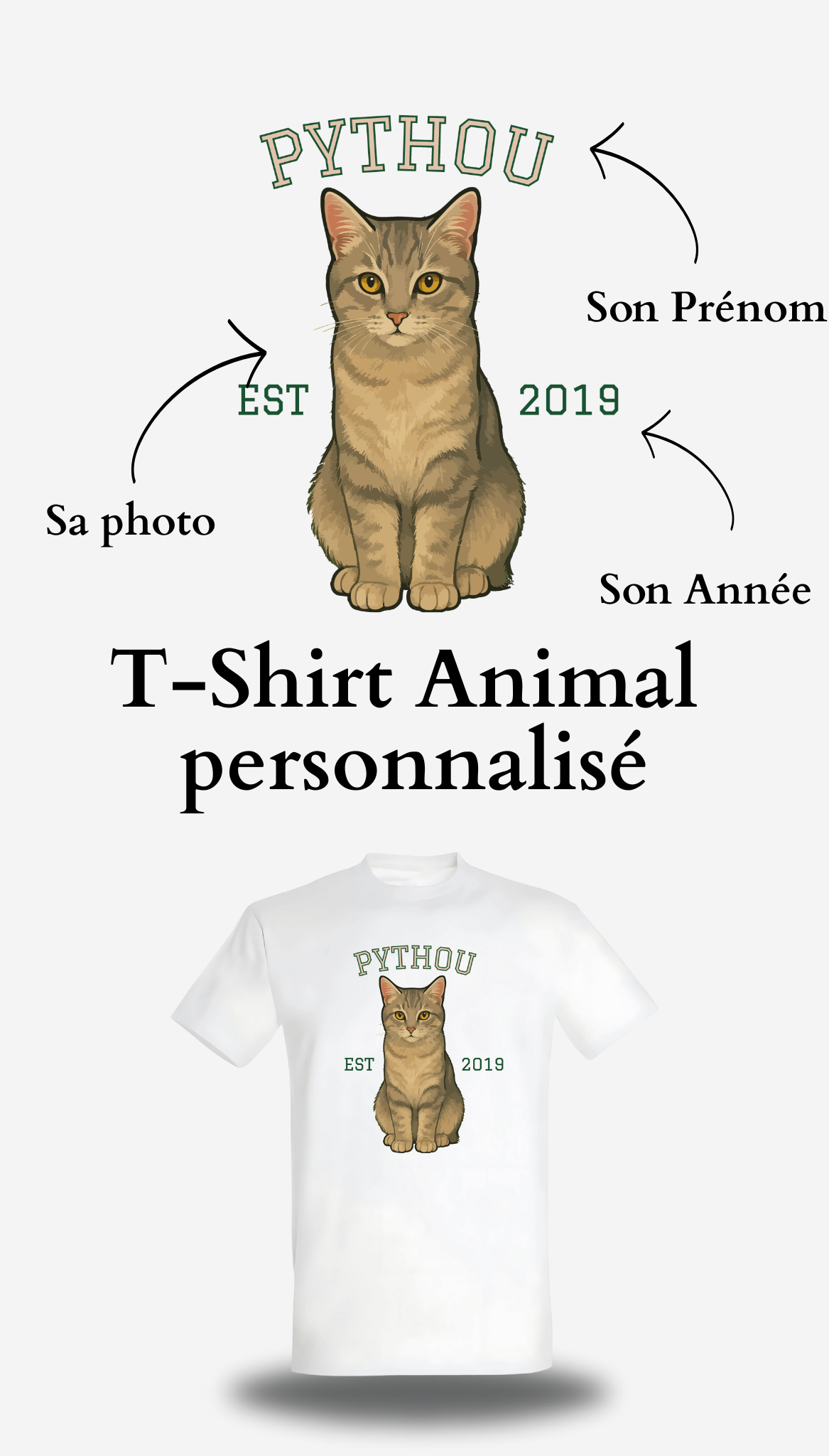 T-Shirt Animal personnalisé