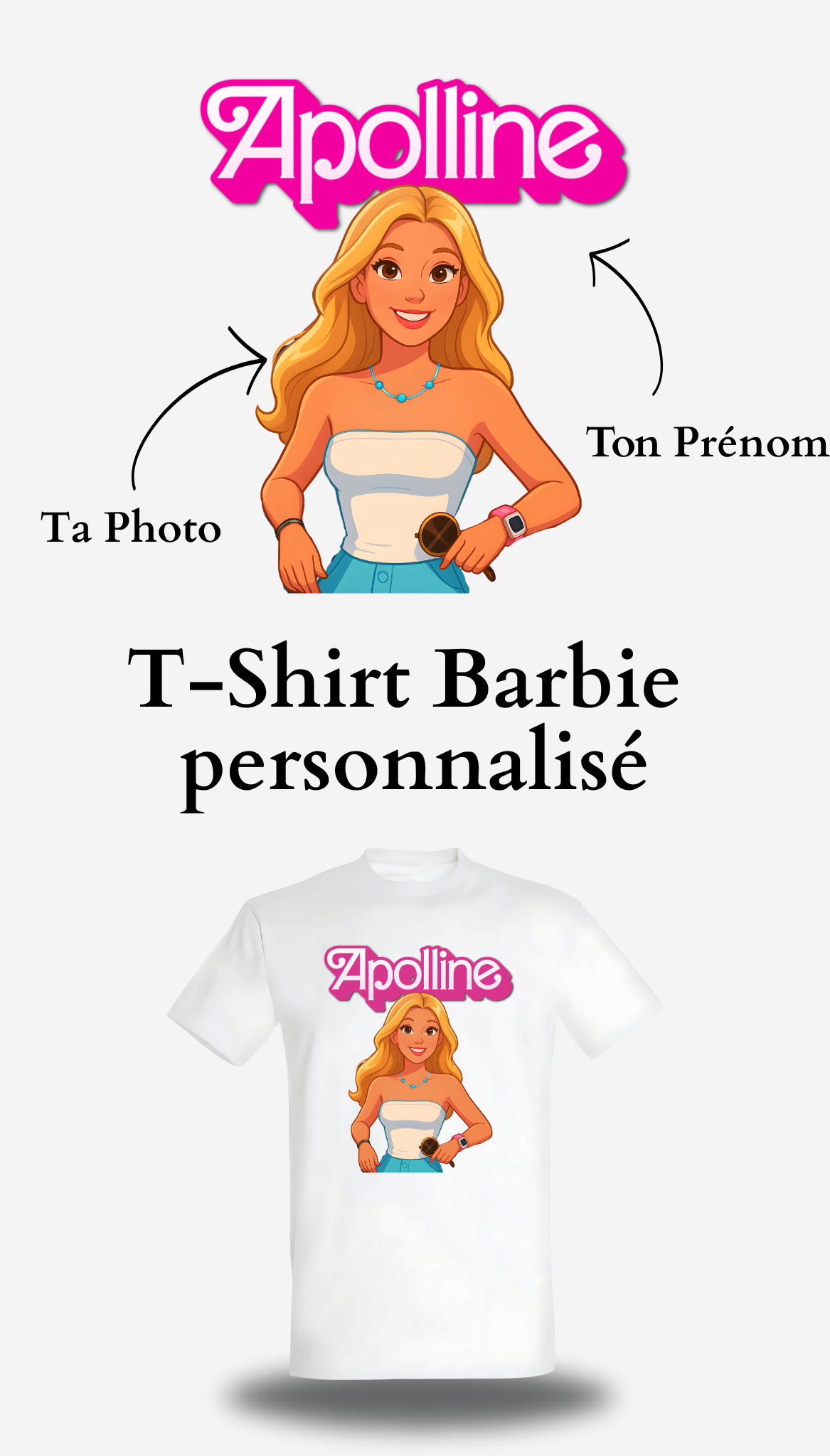 T-Shirt Barbie Personnalise