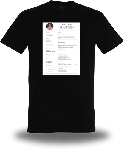T-Shirt CV personnalisé - Cherche 1 Alternance