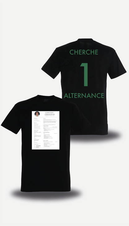 T-Shirt CV personnalisé - Cherche 1 Alternance