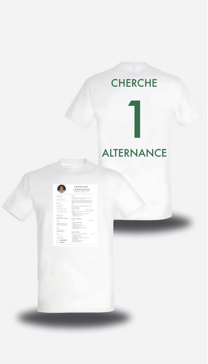 T-Shirt CV personnalisé - Cherche 1 Alternance