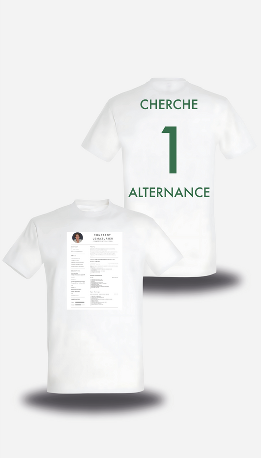 T-Shirt CV personnalisé - Cherche 1 Alternance