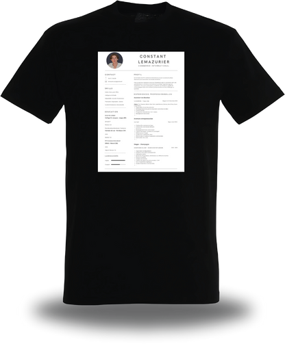T-Shirt CV personnalisé - Cherche 1 Emploi