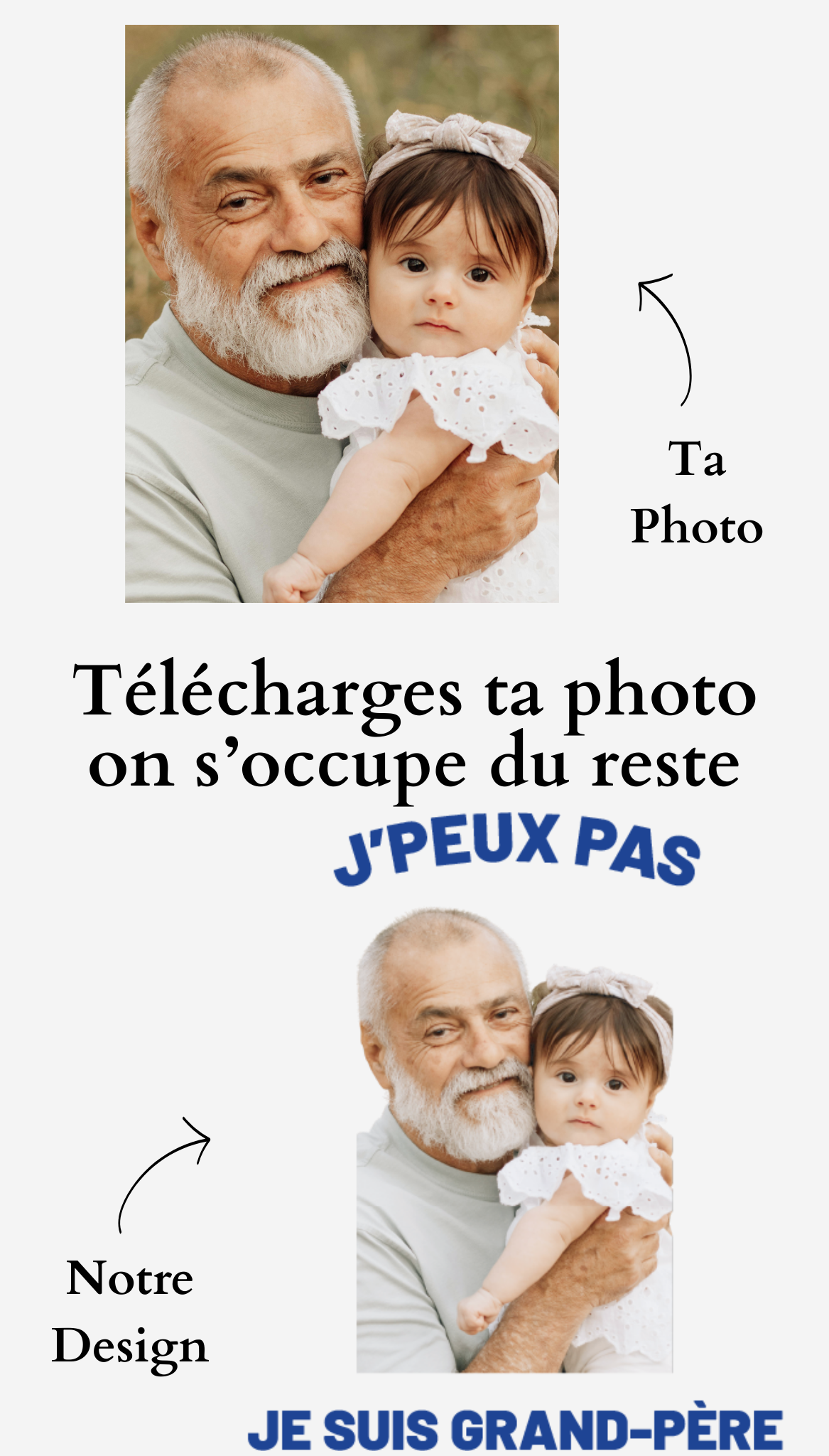 T-Shirt Grand-Père personnalisé - J'peux pas je suis grand-père