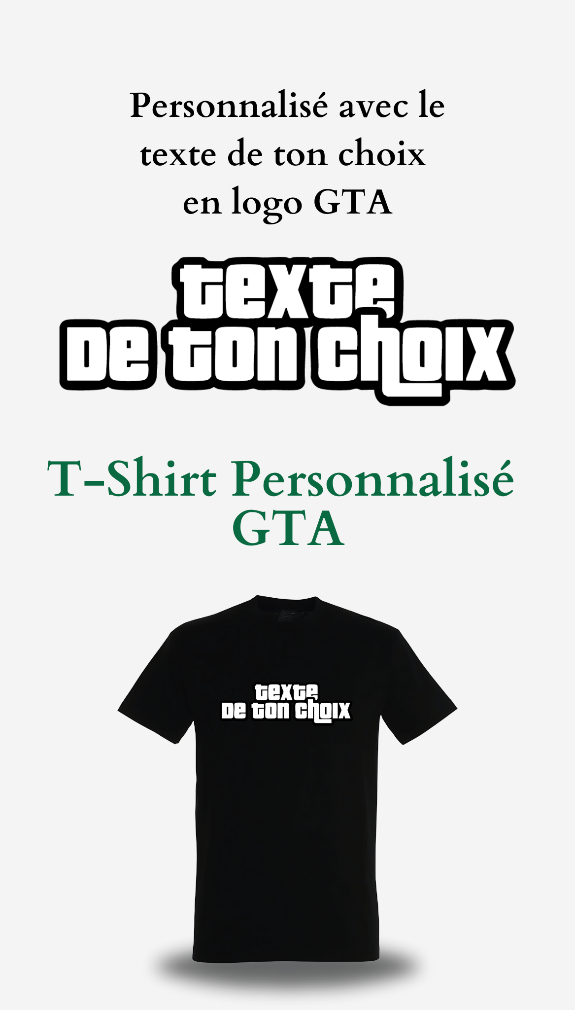T-Shirt logo GTA personnalise - Grand Theft Auto