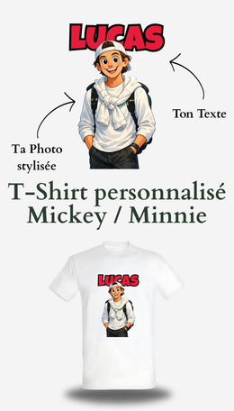T-shirt Mickey / Minnie personnalisable