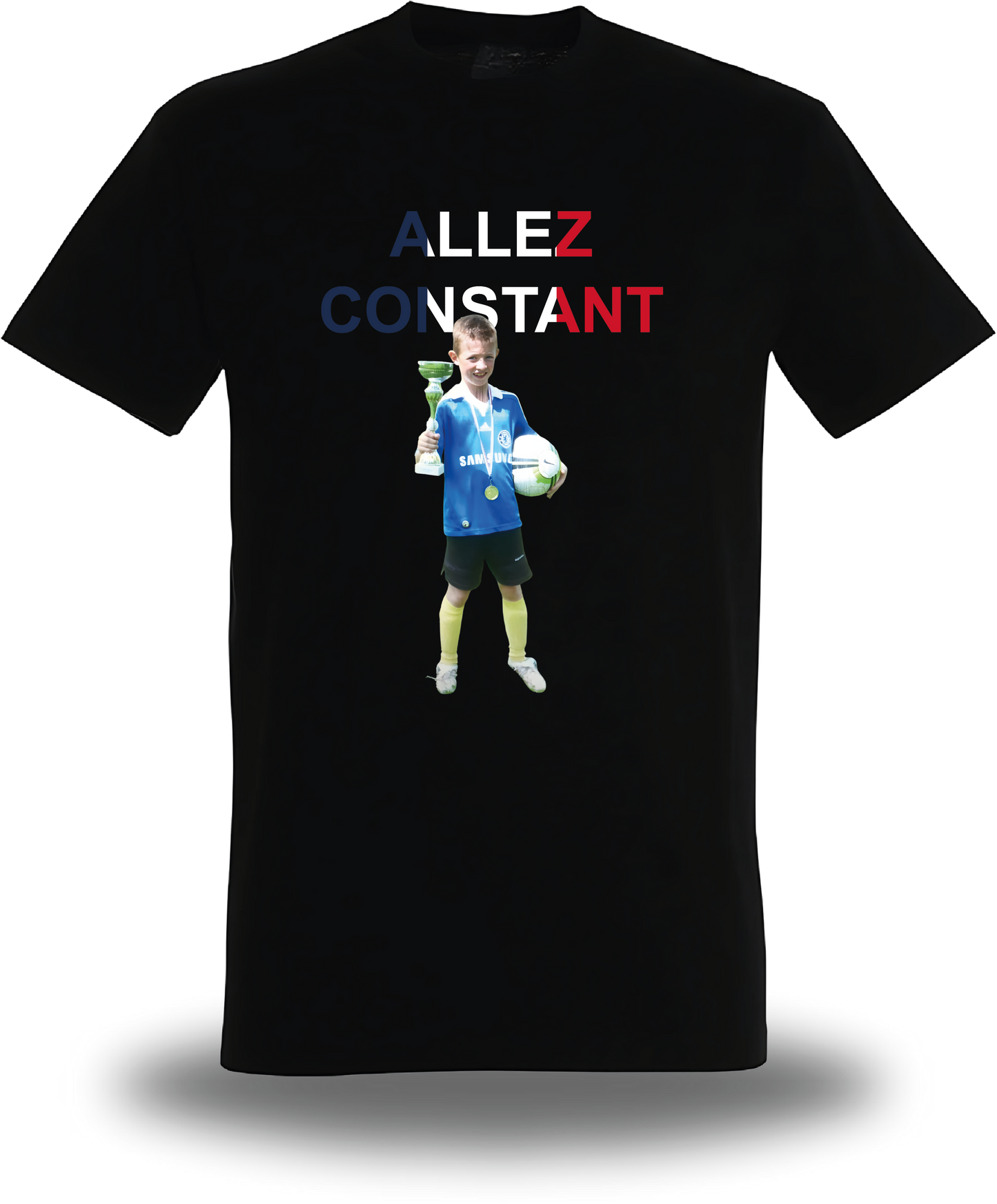 T-Shirt Fan personnalisable photo + texte "allez (nom de ton choix)"