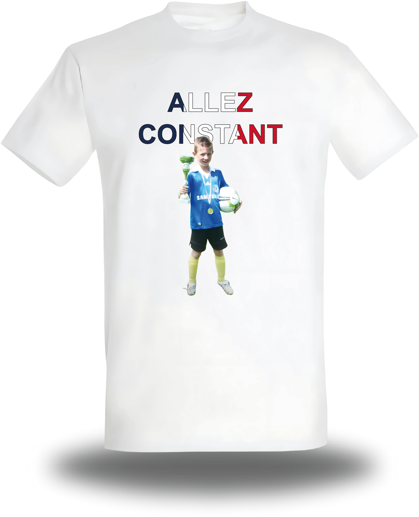 T-Shirt Fan personnalisable photo + texte "allez (nom de ton choix)"