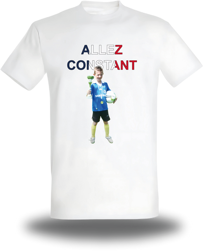 T-Shirt Fan personnalisable photo + texte "allez (nom de ton choix)"