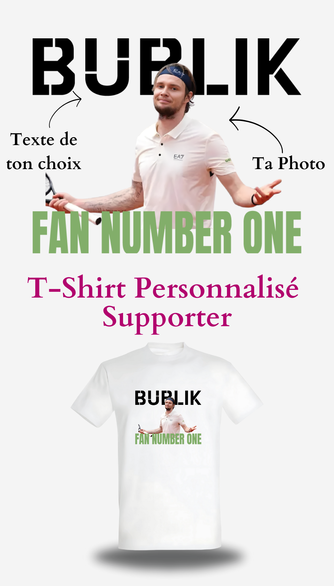 T-Shirt de Supporter personnalisable - T-Shirt Fan Number One