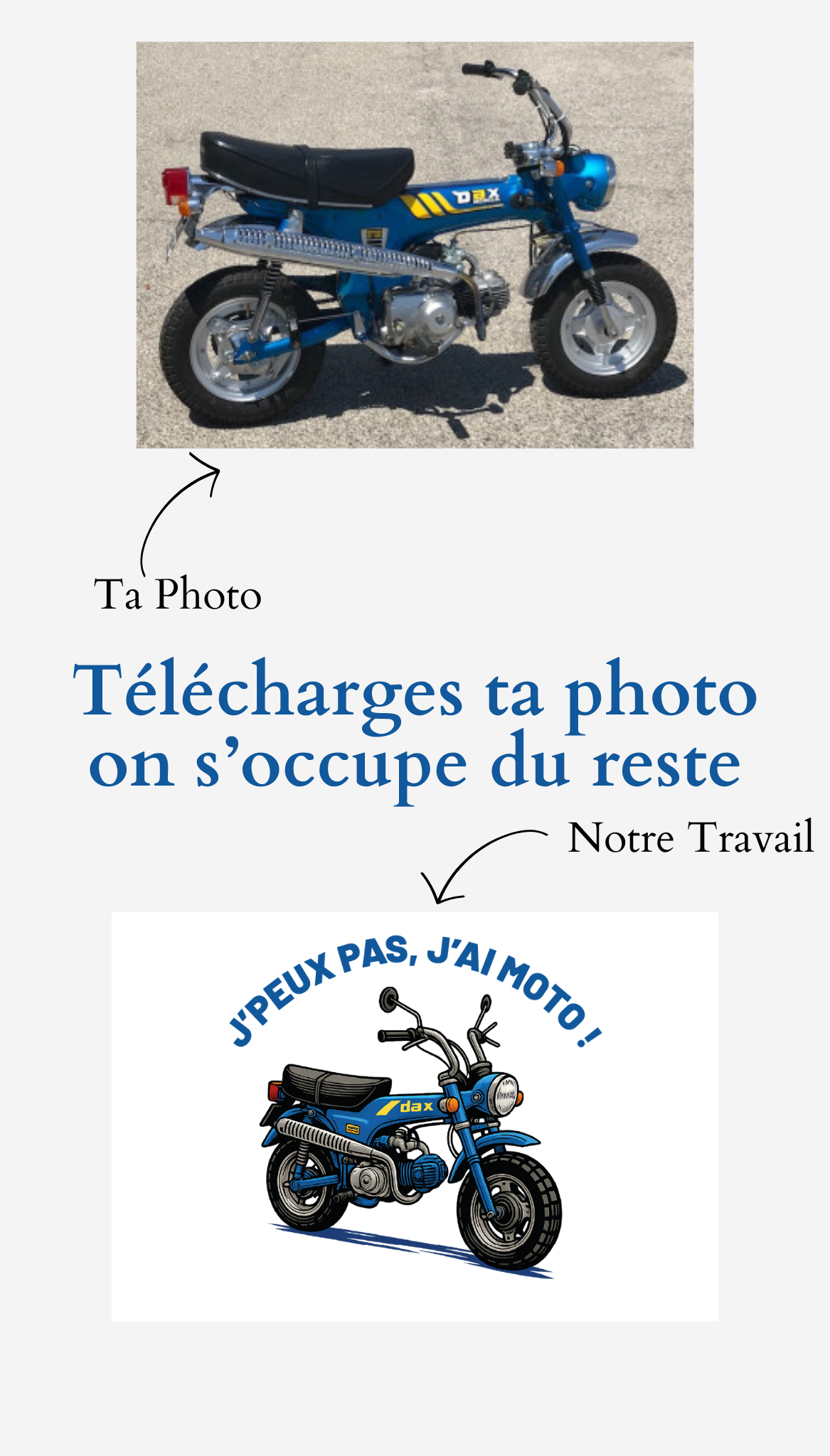 T-Shirt J'peux pas, j'ai moto personnalisé