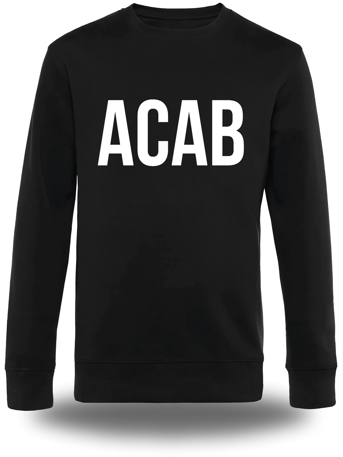 Pull col rond noir « ACAB - All cops are Bastards » vu de face, design politique et révolution