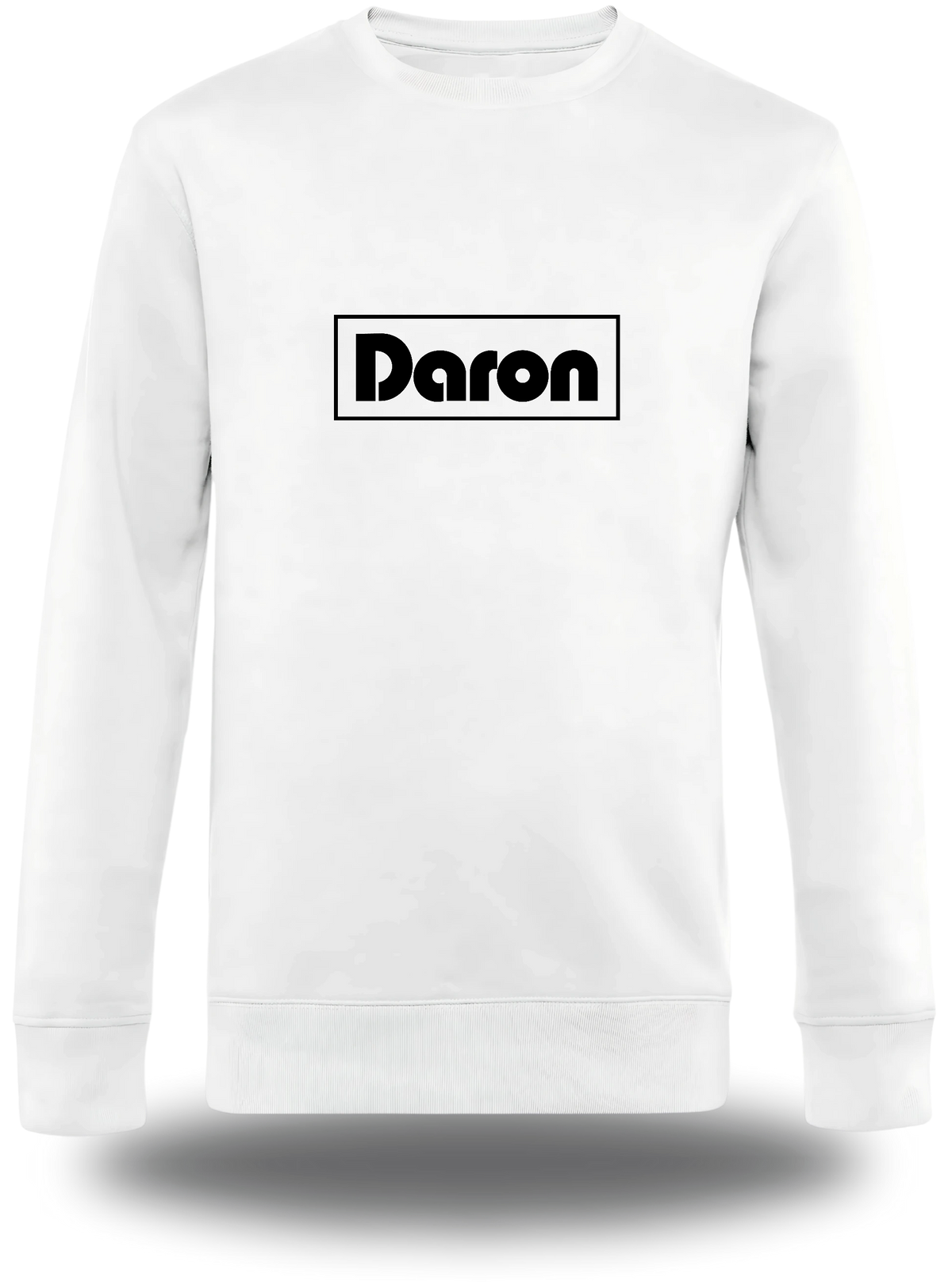 Pull col rond blanc Daron vu de face, design amour, famille, papa, père