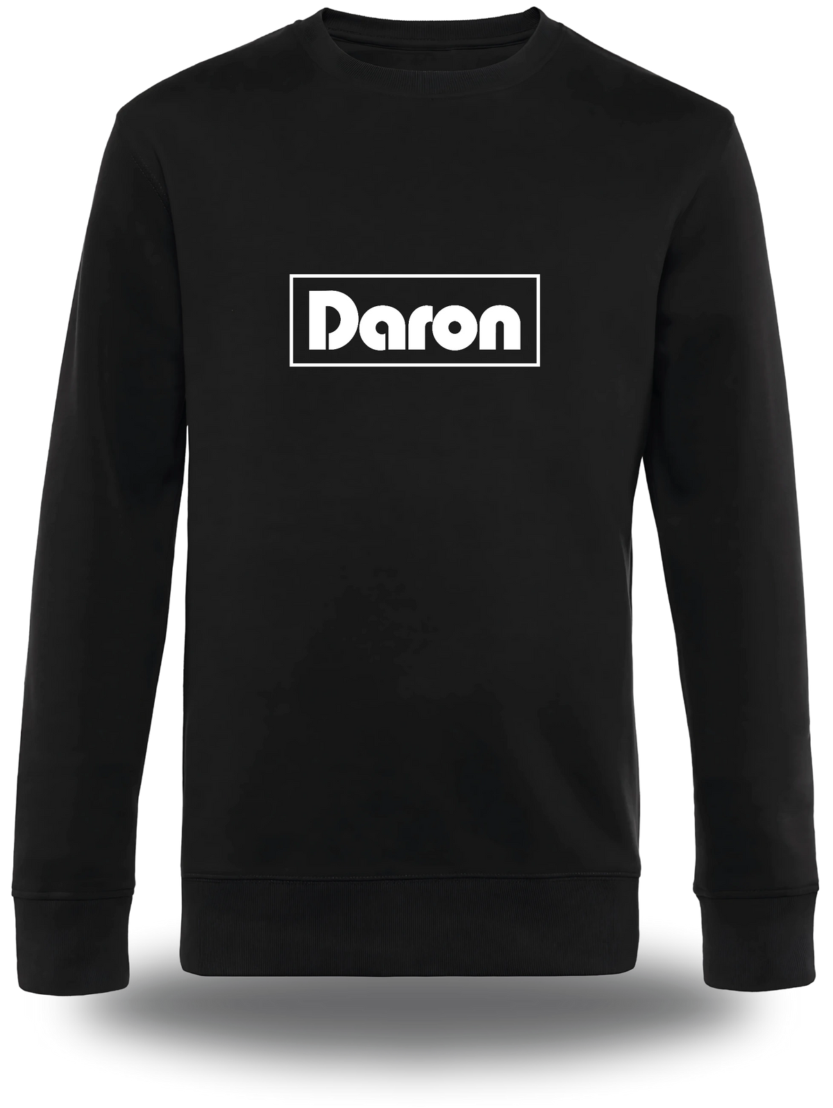 Pull col rond noir Daron vu de face, design amour, famille, papa, père