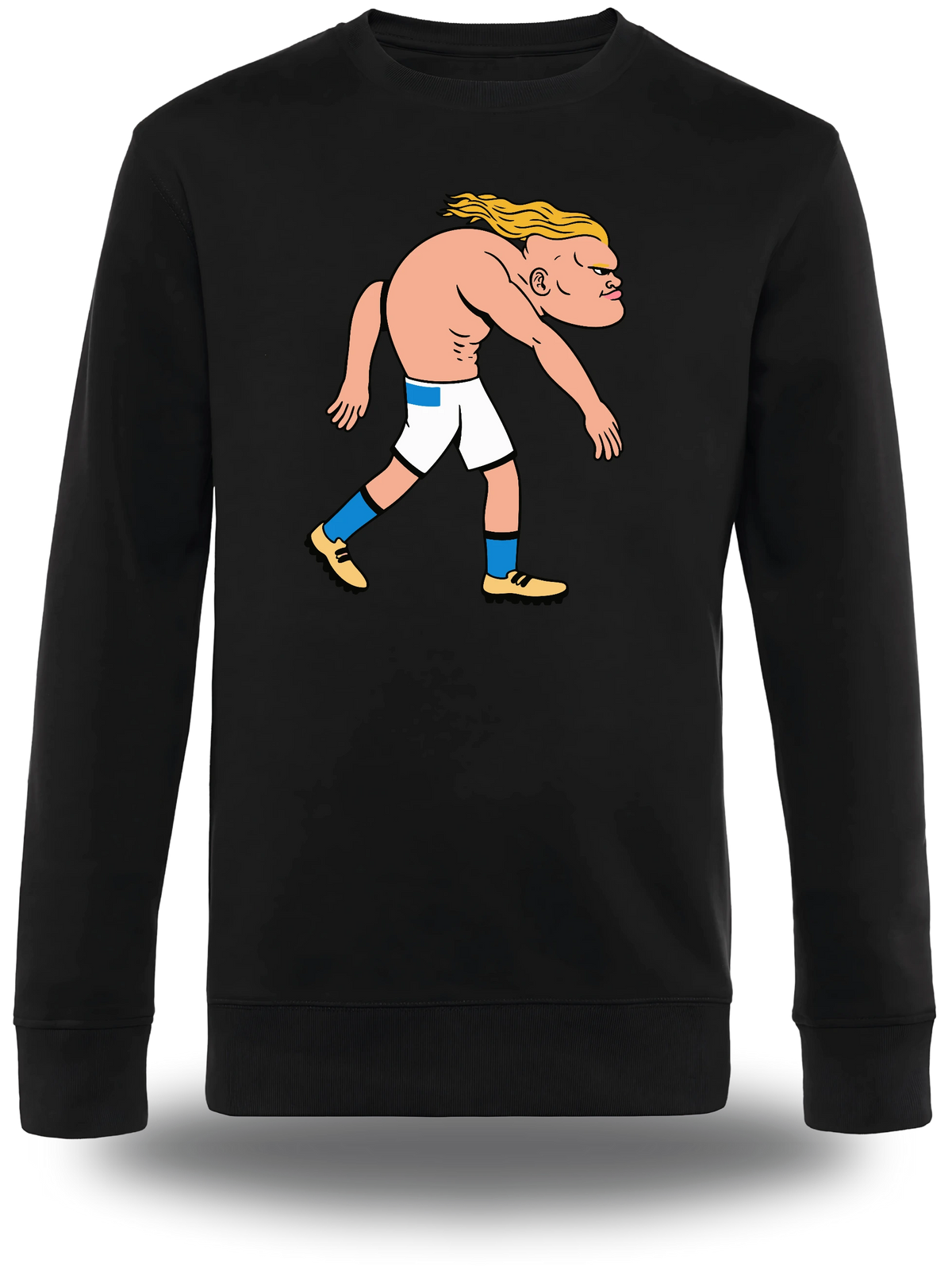 Pull col rond noir Haaland vu de face, design sport, football, Sweatshirt Haaland, vrais