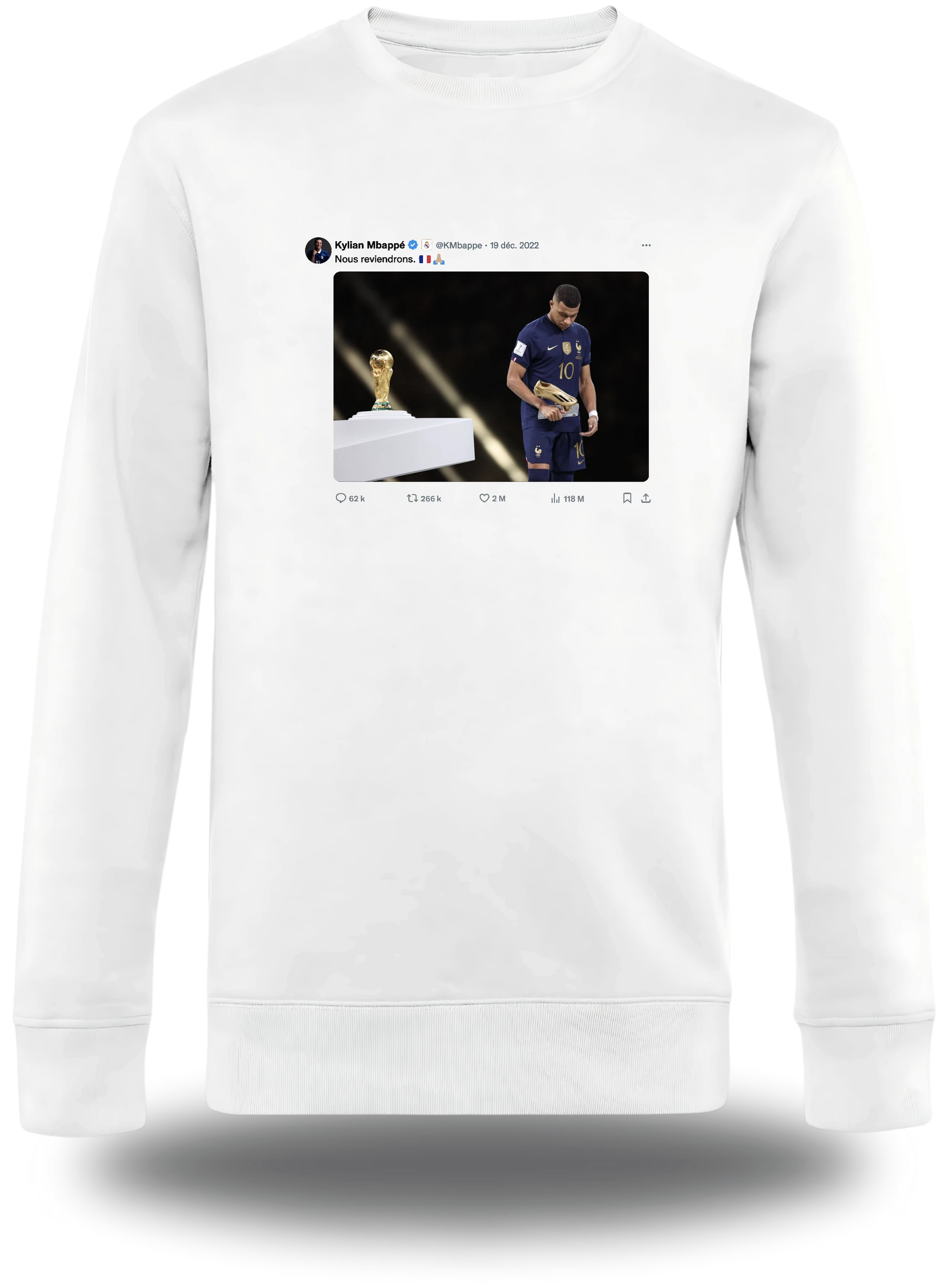 Sweatshirt Mbappé Tweet "Nous reviendrons"