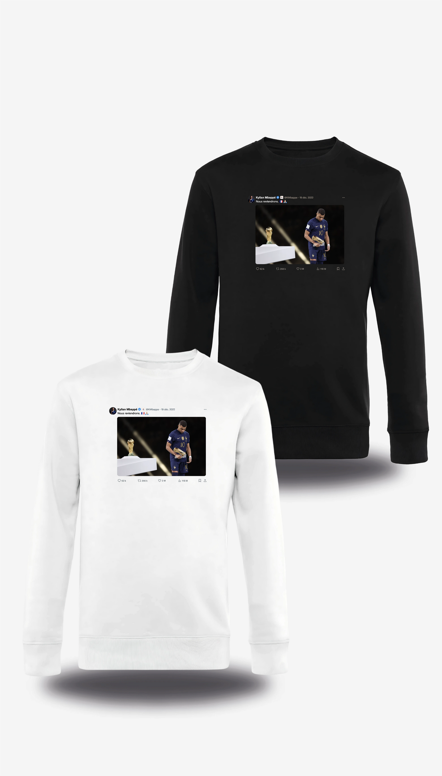 Sweatshirt Mbappé Tweet "Nous reviendrons"