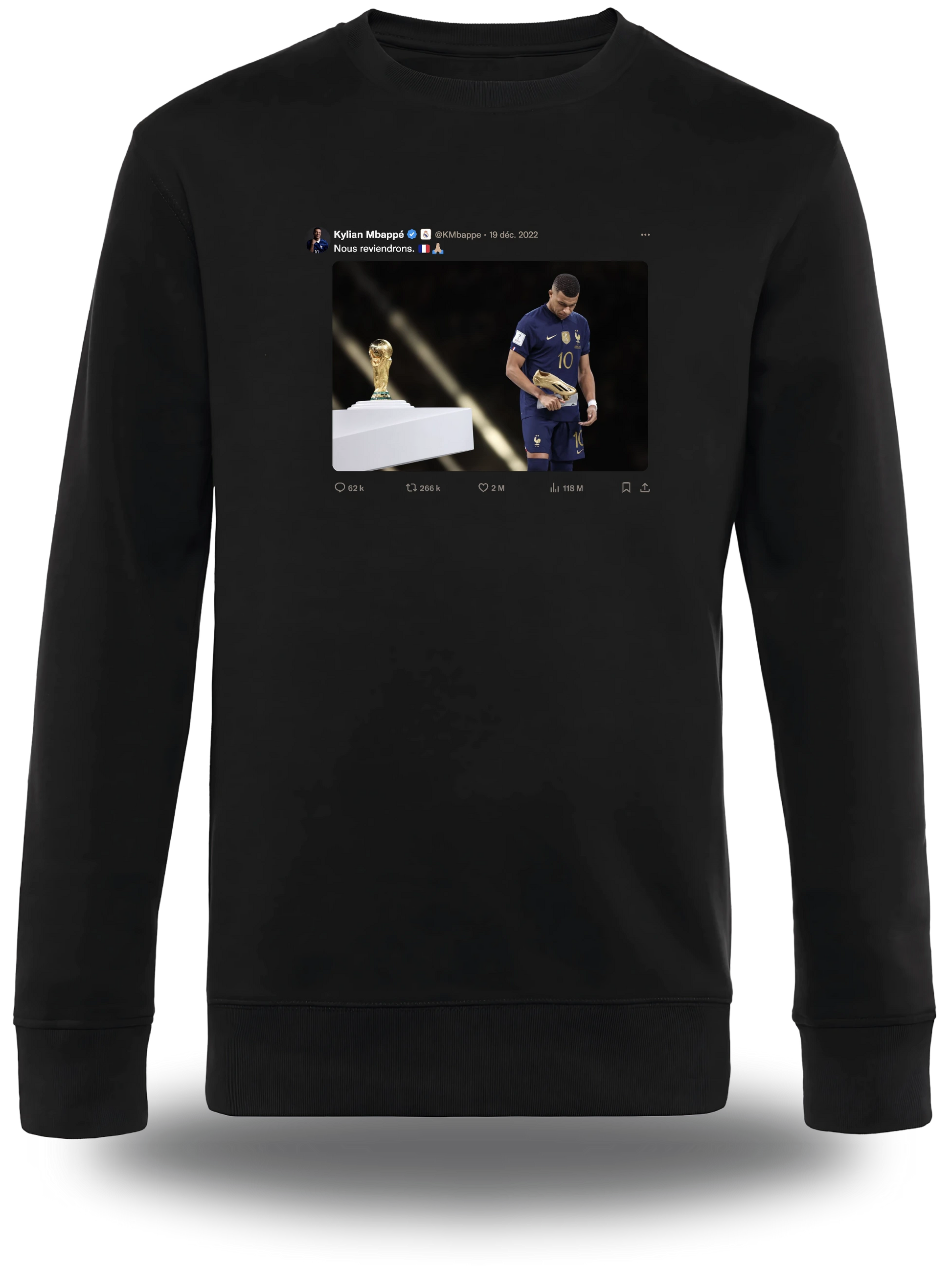 Sweatshirt Mbappé Tweet "Nous reviendrons"