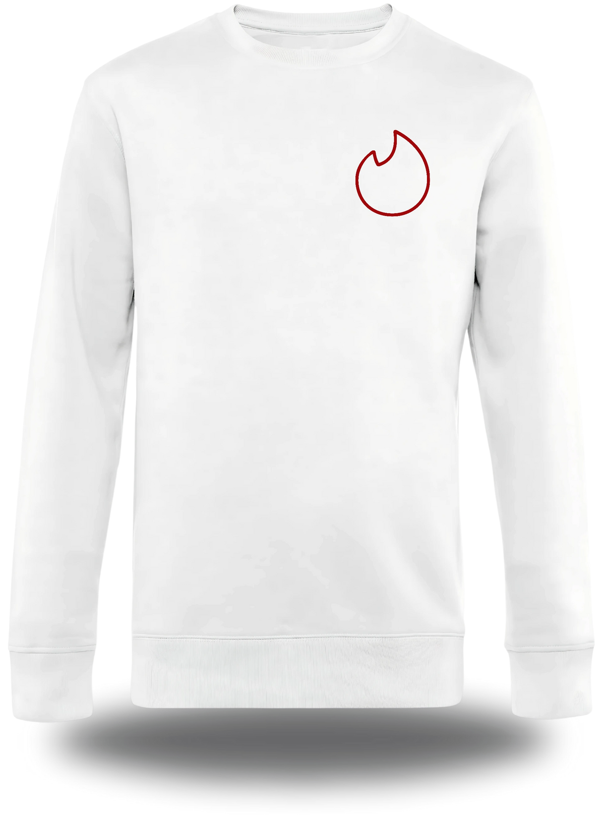 Pull col rond blanc Mon Ere Dating Est Terminée vu de face, design humour, amour, punch, humour beauf