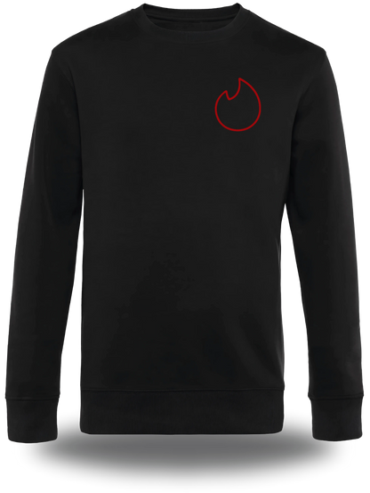 Pull col rond noir Mon Ere Dating Est Terminée vu de face, design humour, amour, punch, humour beauf