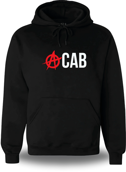 Sweatshirt à capuche noir « ACAB Anarchique » vu de face, design politique et manifestation