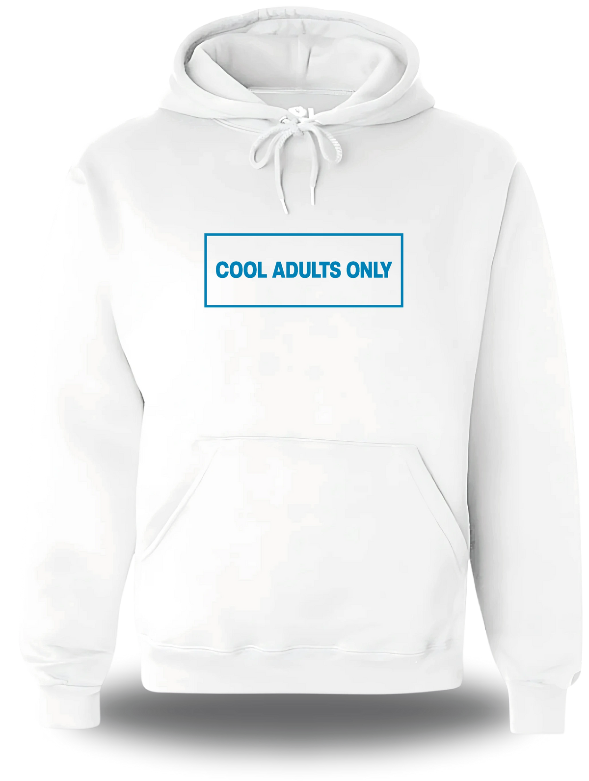 Sweatshirt à capuche blanc Cool Adults Only vu de face, design amour, humour, papa, grand parent