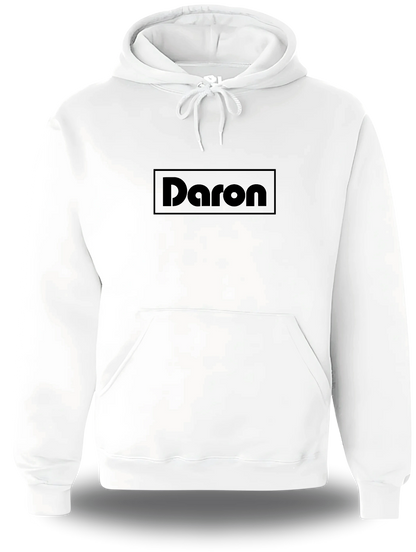 Sweatshirt à capuche blanc Daron vu de face, design amour, famille, papa, père