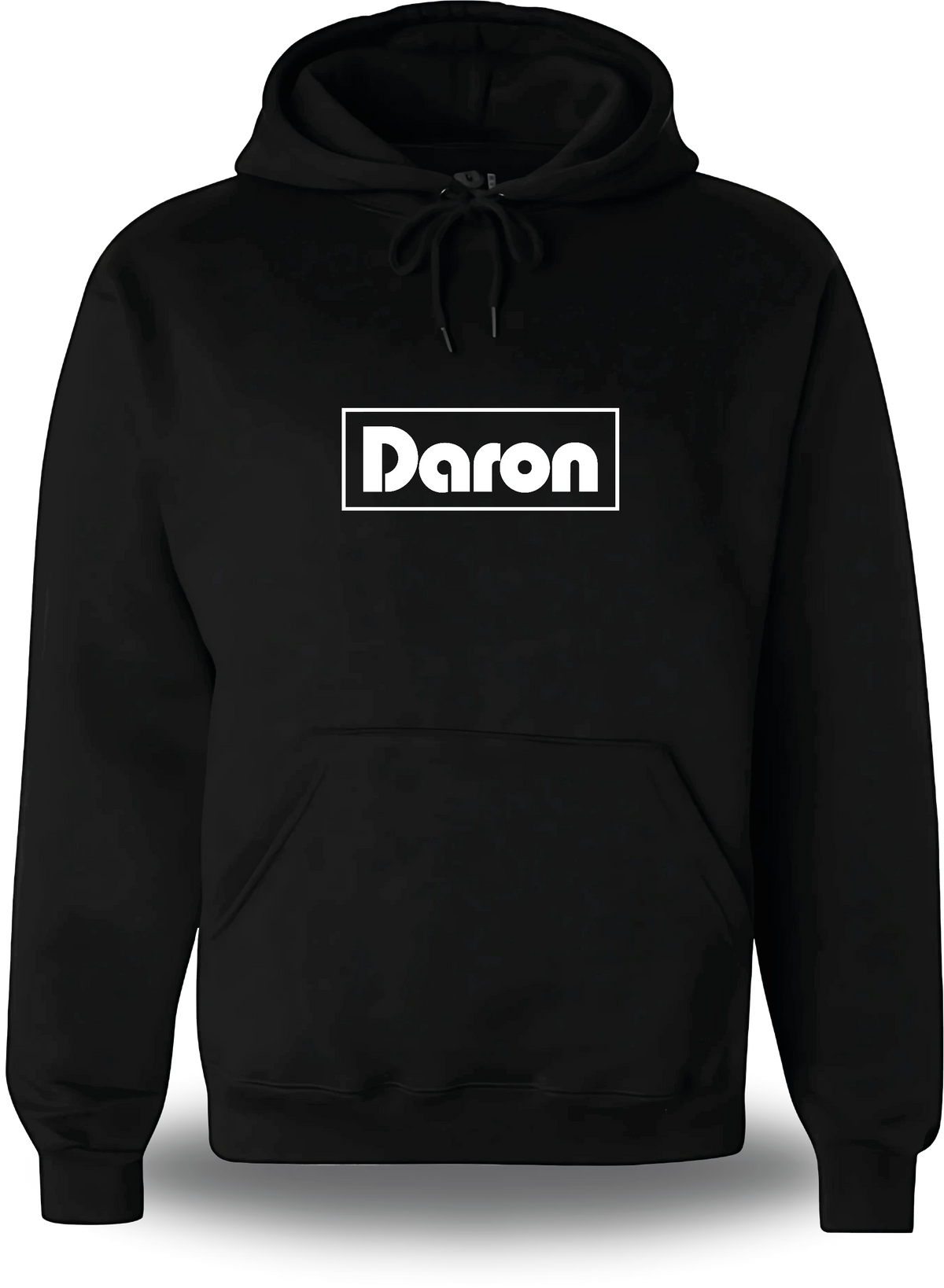 Sweatshirt à capuche noir Daron vu de face, design amour, famille, papa, père