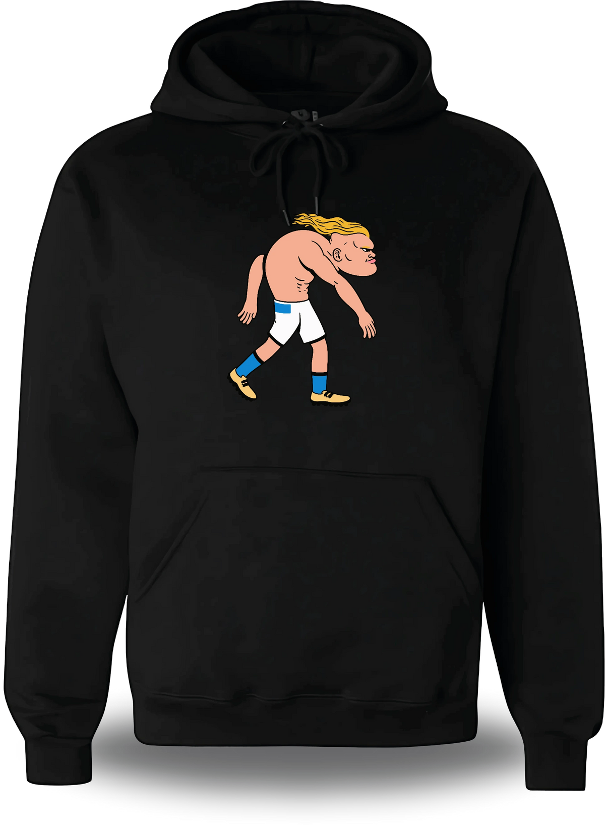 Sweatshirt à capuche noir Haaland vu de face, design sport, football, Sweatshirt Haaland, vrais