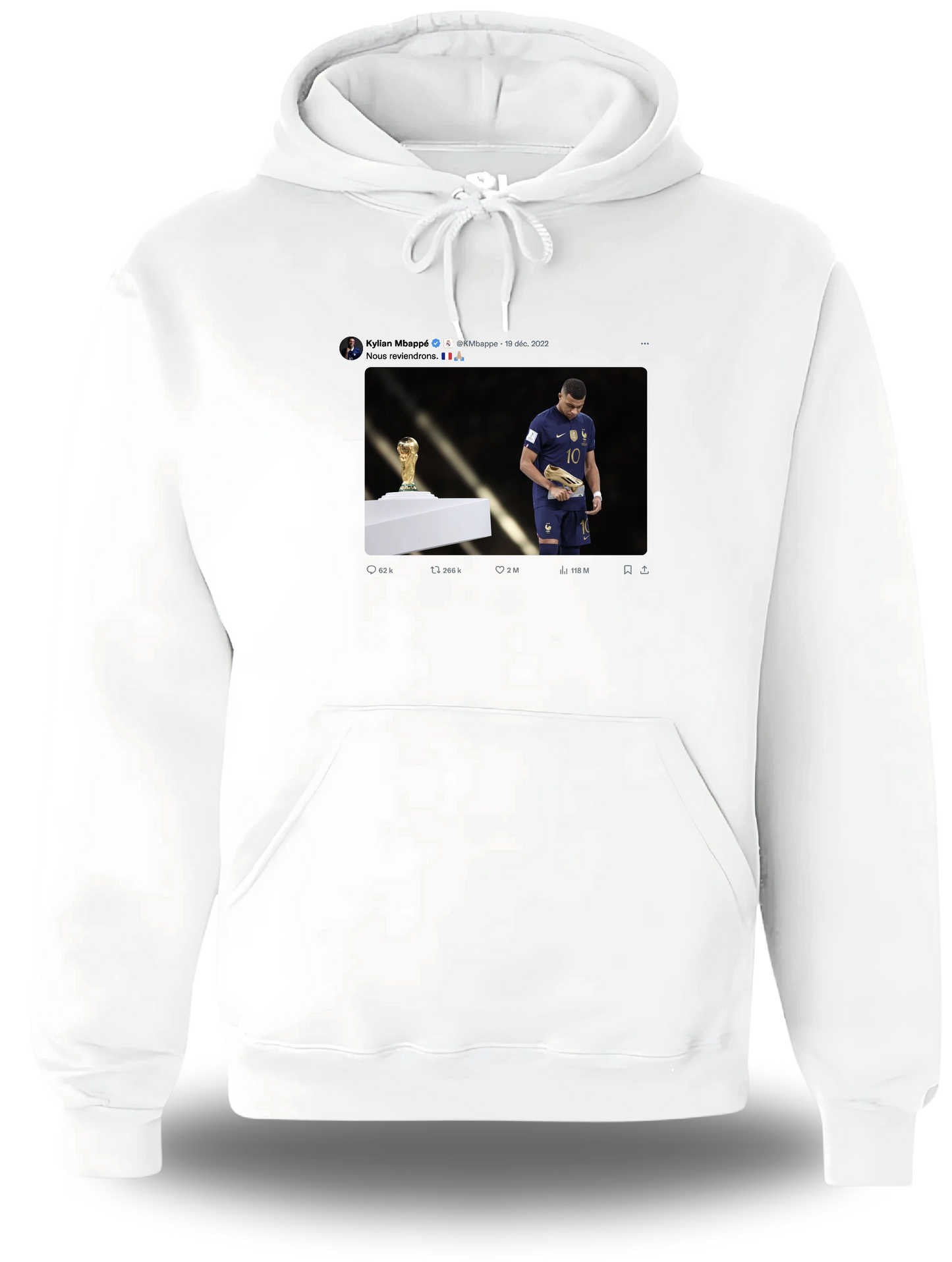 Sweatshirt Mbappé Tweet "Nous reviendrons"